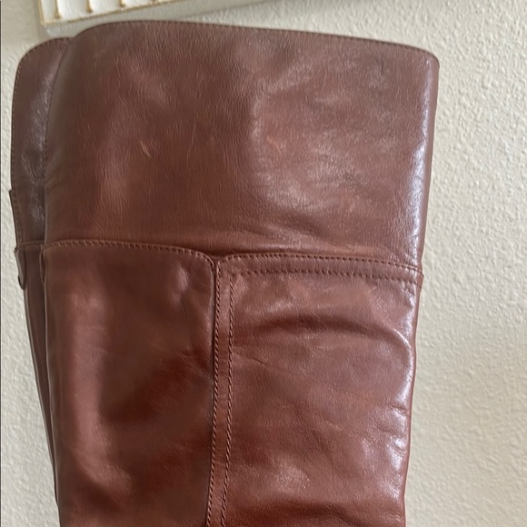 Audrey Brooke Brown Heeled Boots with Chunky Heel and Knee High Design - Picture 7 of 12